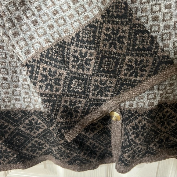 Sundance Lambswool 3/4 Sleeve Button Fair Isle Cardigan Sweater Nordic M cabin - Picture 5 of 9